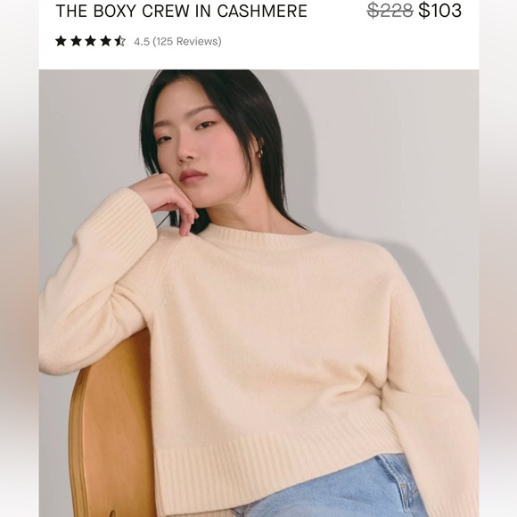 Everlane boxy cashmere sweater cream - Picture 3 of 8